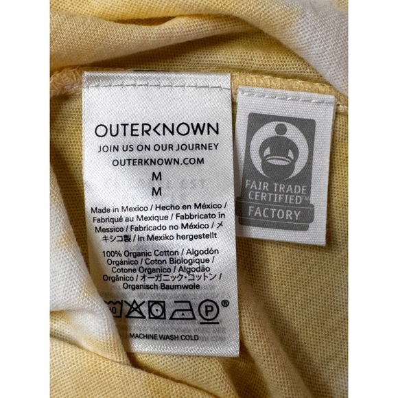 Outerknown Womens Medium Trippy Tank Top Yellow Tie Dye Organic Cotton New W/Tag - Picture 10 of 10
